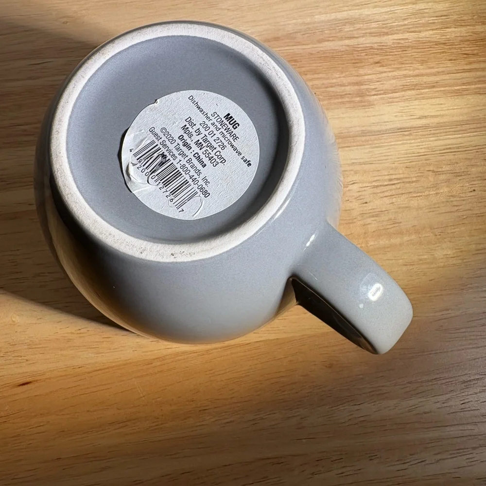 Large Gray Target Ceramic Coffee Mug